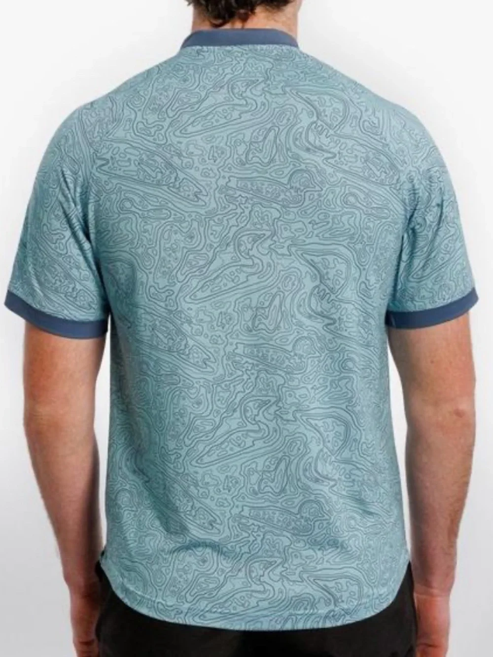 Waggle Loon Lake Topographic Short Sleeve Golf Polo Medium - Picture 4 of 4